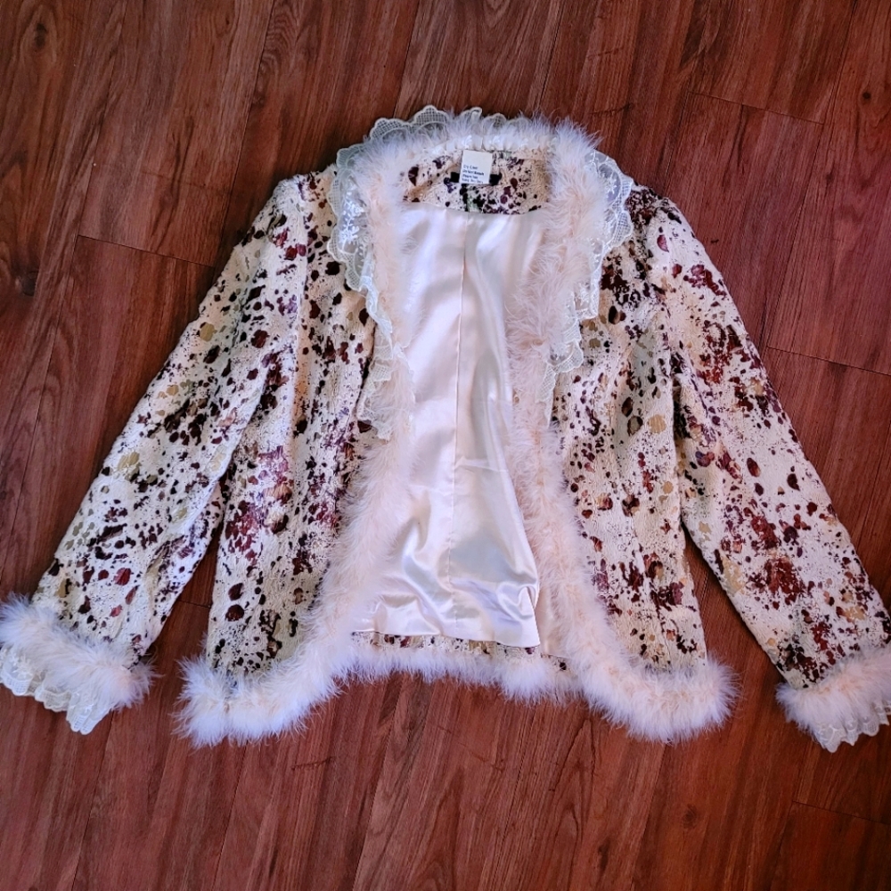 🤍🤎Boston Proper- Beand New Vintage Gorgeous Faux Fur/Suede Blazer/Jacket